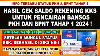 HASIL CEK SALDO REKENING KKS❗PENCAIRAN BANTUAN PKH DAN BPNT TAHAP 1 2024 SUDAH RESMI MASUK TAHAP INI [upl. by Philly715]