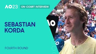 Sebastian Korda OnCourt Interview  Australian Open 2023 Fourth Round [upl. by Elleimac798]