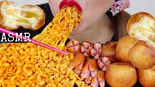 ASMR CARBO FIRE NOODLES amp CHEESE BALLS SAUSAGES  EATING SOUNDS  FOODIELICIOUS ASMR [upl. by Drice769]