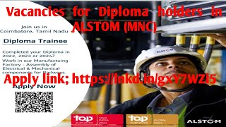 Trainee on ALSTOM Company Role Alstom Transport India Ltd LINK  httpslnkdingxY7WZi5 [upl. by Anemij]