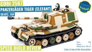 COBI 2507 SDKFZ 184 Panzerjäger Tiger Elefant  Speed Build Review [upl. by Heddie]