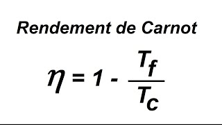 Cycle de Carnot et rendement de Carnot dun moteur thermique [upl. by Ardnuahs]