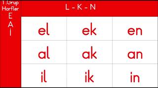 1 Grup Sesler İki Harfli Heceleri Okuma  1 Grup Sesler Hece Tablosu [upl. by Hellene]