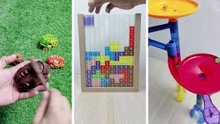 ASMR Video with jingle bells beads balls wooden toys marble run and other [upl. by Amalie]