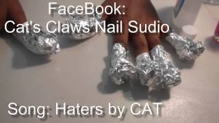 Cats Claws Nail Studio Tips How to soak off acrylic nails with foil paper [upl. by Nylirem]