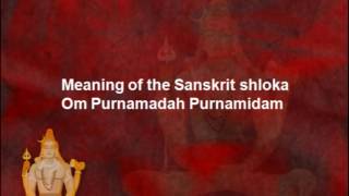 OM POORNAMADAH POORNAMIDAM w MEANING  Universal Peace Hindu Sanskrit Shanti Sloka chant  hymn [upl. by Rosalinda]