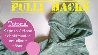 Kapuze Hoodie nähen  Schnittmuster erstellen  Pulli Hacks  DIY Nähanleitung  mommymade [upl. by Neva]