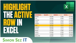 How to Highlight the Active Row in Microsoft Excel [upl. by Browne533]