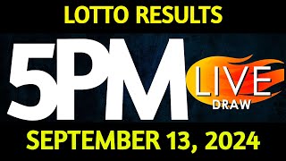 Lotto Result Today 500 pm draw September 13 2024 Friday PCSO LIVE [upl. by Eeramit]