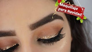 GLITTER WING EYELINER  Maquillaje Para Navidad Económico [upl. by Eanaj963]