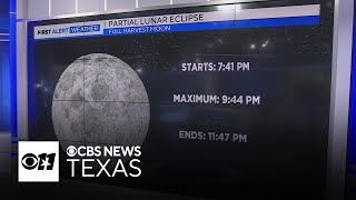 Partial lunar eclipse expected over North Texas Tuesday night [upl. by Linoel]