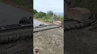 Concrete pavement work single rollers construction [upl. by Emoreg]