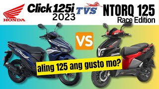 Honda Click 125i 2023 vs TVS NTORQ Race Edition  Side by Side Comparison  Quick Specs amp Price [upl. by Lyrej]