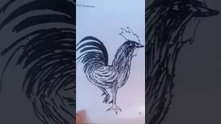 Viral Rooster Drawing in Under 19 Seconds shorts drawing trending [upl. by Lehpar]