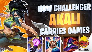 WILD RIFT  How Challenger Players Carry With Akali  Challenger Akali Gameplay  Guide amp Build [upl. by Gittle]