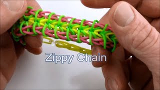 How to make the Zippy Chain bracelet on the Rainbow Loom [upl. by Stanly538]