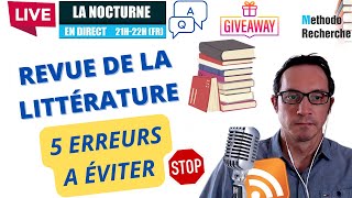 5 ERREURS DE VOTRE REVUE DE LITTÉRATURE [upl. by Ngo]