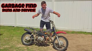 The FREE Pit Bike RUNS and RIDES [upl. by Rudich]