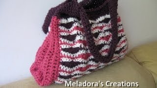 Wavy Stitch Handbag  Right Handed Crochet Tutorial  Beginner Tutorial [upl. by Nerrual]