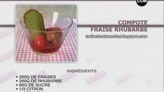 Recette combote fraise rhubarbe [upl. by Llemar486]