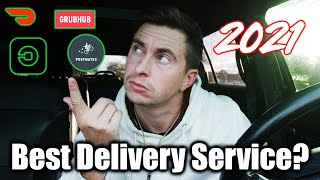 2021 WHATS THE BEST DELIVERY SERVICE APP  Business Comparison  Postmates Doodash Grubhub Ubereats [upl. by Aramen802]