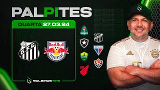 PALPITES DE FUTEBOL PARA HOJE 27 03 2024 QUARTAFEIRA  BILHETE PRONTO  Boleiros Tips [upl. by Knox]