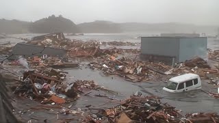 2011 Japan Tsunami  Utatsu Town Minamisanriku Full Footage [upl. by Hsreh]