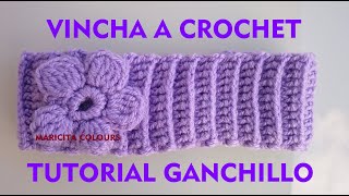 Vincha  42 Crochet Punto en Relieve quotLila quot CON TALLAS por Maricita Colours [upl. by Llohcin]