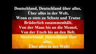 German National Anthem  Deutschland Uber Alles With Lyrics [upl. by Ahtis]