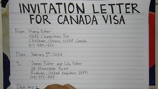 How To Write An Invitation Letter for Canada Visa Step by Step  Writing Practices [upl. by Raymonds]