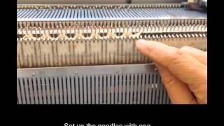 Knitting 2x2 rib on a double bed knitting machine with a ribber [upl. by Sanfred]