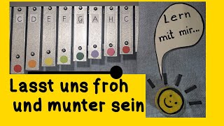 Lasst uns froh und munter sein Glockenspiel lernen  Anleitung für Kinder  Lied Nikolaus [upl. by Ramaj]