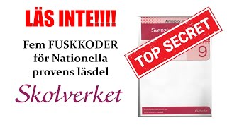 Fem FUSKKODER för Nationella Provens läsförståelse [upl. by Nikola]