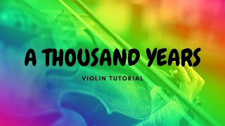 How to play A Thousand Years on Violin  Easy Music Tutorial [upl. by Cecile810]