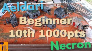 Necron vs Aeldari Beginner Battle 1000 points  Warhammer 40k 10th Edition [upl. by Vitoria]