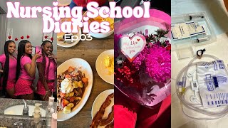 NURSING SCHOOL VLOG  galentines another exam catheter skill burst oral review brunch  more [upl. by Ahsata]