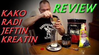 TESTIRAM KAKAV JE I KAKO RADI JEFTIN KREATIN  Scitec Nutrition Creatine Monohydrate 1000g Review [upl. by Aetnahs201]