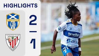 COSTA ADEJE TENERIFE 2  1 ATHLETIC CLUB  RESUMEN LIGA F [upl. by Anauj]