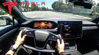 INSANE 1020HP Rocketship  2022 Tesla Model S PLAID POV Test Drive [upl. by Wait]