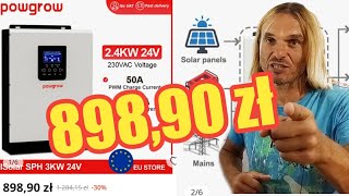 hybrydowy Inwerter 3kW do offgrid za 898pln  pełen sinus kontroler PV 50A [upl. by Marjy114]