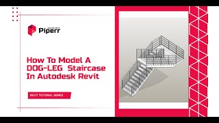 STAIRCASE IN REVIT CREATING DOGLEG STAIRCASE  5 MINUTES [upl. by Annoved]