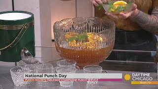 Celebrating National Punch Day with a Boozy Champagne Punch [upl. by Acinom]