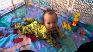 Down Syndrome Boy With Infantile Spasms Crawls at 14 months [upl. by Sheree]