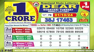 Dear godavari tuesday weekly lottery 100 PM 01102024 Dear goverment lotteires live draw results [upl. by Ylekalb179]