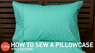 How to sew a pillowcase  Sewing Tutorial with Angela Wolf [upl. by Ranchod918]