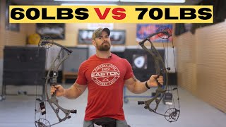 60 lb vs 70 lb Draw Weight Hoyt RX8  Bow Hunting  THIS vs THAT [upl. by Magas]