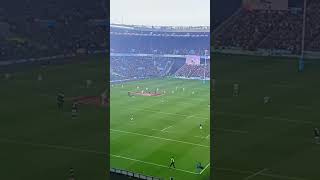 Sammi Kinghorn delivering match ball at ScotlandPortugal Murrayfield to the song Loch Lomond [upl. by Ahsirek745]