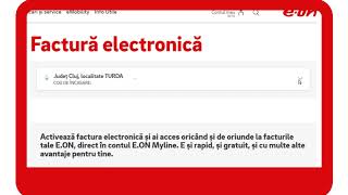 Cum iti activezi factura electronica din contul EON Myline [upl. by Arimay]