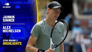 Jannik Sinner vs Alex Michelsen Highlights  2024 US Open Round 2 [upl. by Esylla]