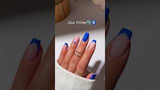 Blue winter nails 2024 🧿nails winternailsnailinspo trending [upl. by Beare]